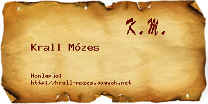 Krall Mózes névjegykártya