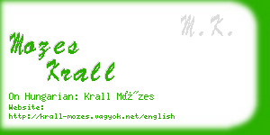 mozes krall business card